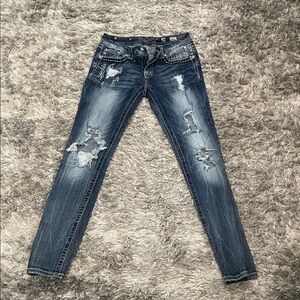 Miss Me Dark Blue Distressed Skinny Jeans